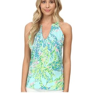 Lilly Pulitzer Arya Tank Top, Skye Blue Medium